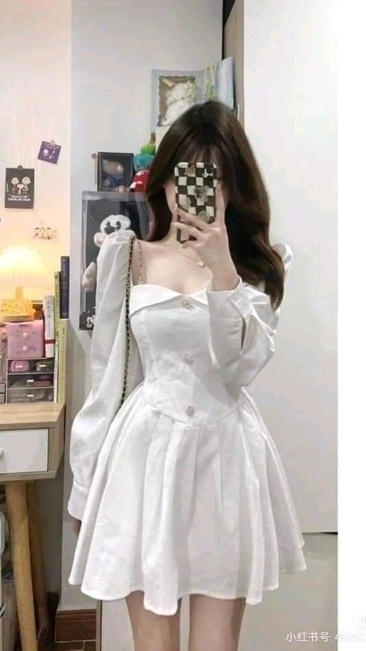 Bộ ảnh gái xinh trong chiếc đầm váy trắng đẹp mắt