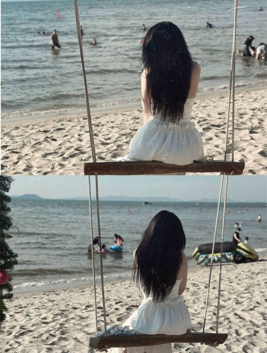 Cô gái xinh đẹp trong bộ bikini trên bãi biển