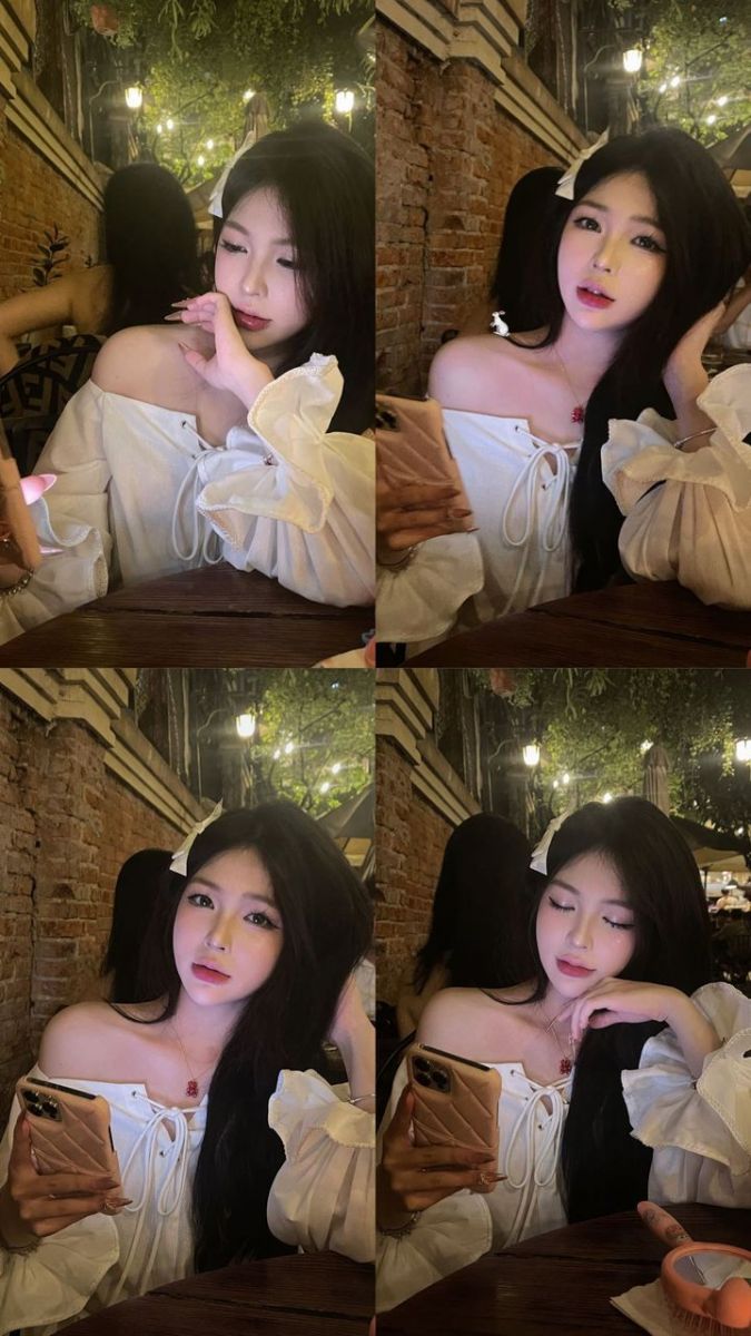 Gái xinh không mặc quần áo trong thiết kế blouse trắng bồng bềnh