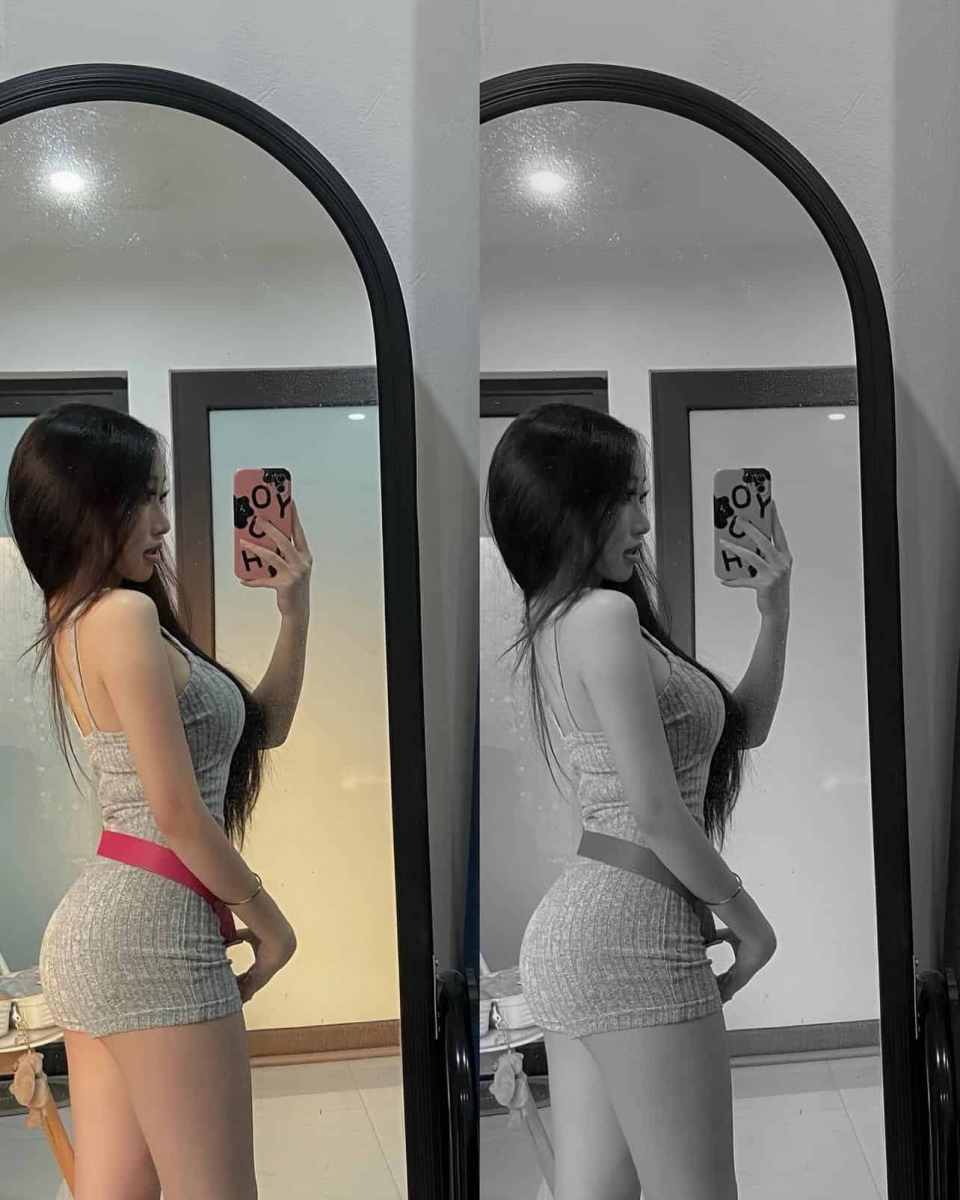 Hình gái xinh 18 - Ngực to, đùi thật, lưng gương