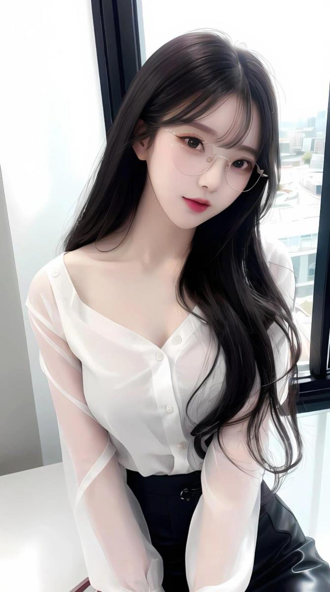Hình cô gái đẹp đeo kính thời trang