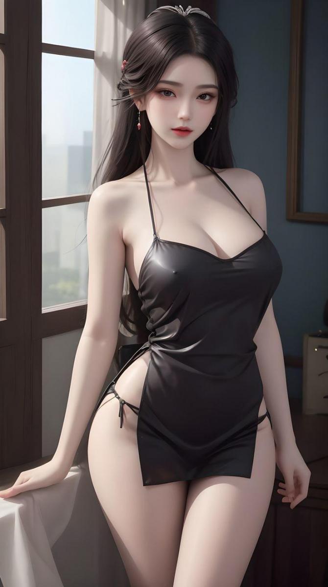 Hình gái xinh tóc dài đẹp với ngực to