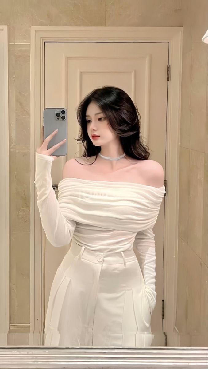 Ảnh gái xinh cô trang trong áo trắng
