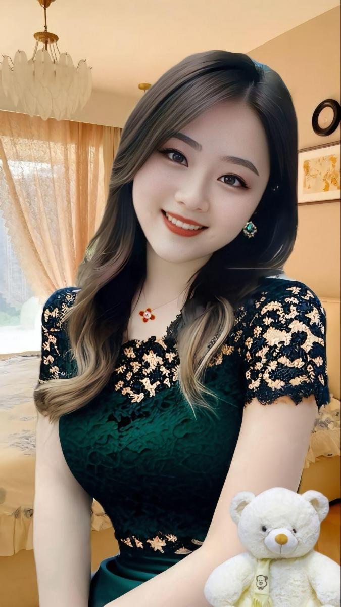 Ảnh cô gái xinh với ngực to và tay áo vải