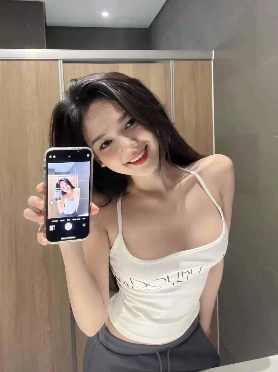 Gái xinh hình áo sơ mi không tay, cô gái thật lung linh