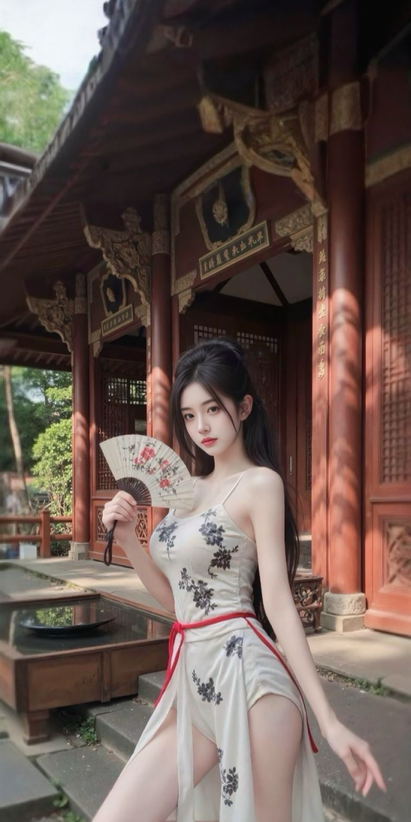 Gái Trẻ Mặc Trang Phục Truyền Thống Đẹp Với Hoa Văn