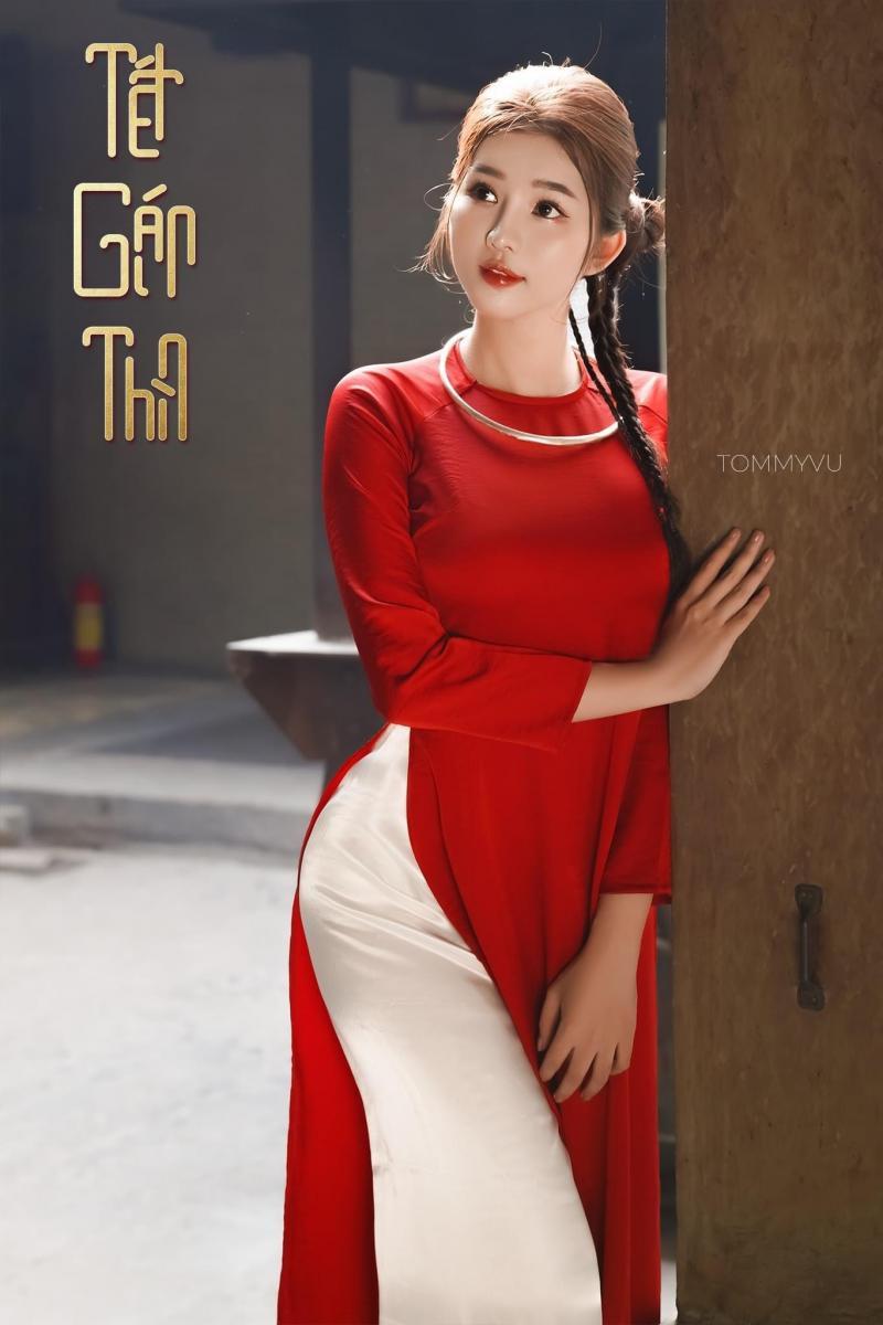Ảnh gái xinh sexy trong bộ đầm đỏ