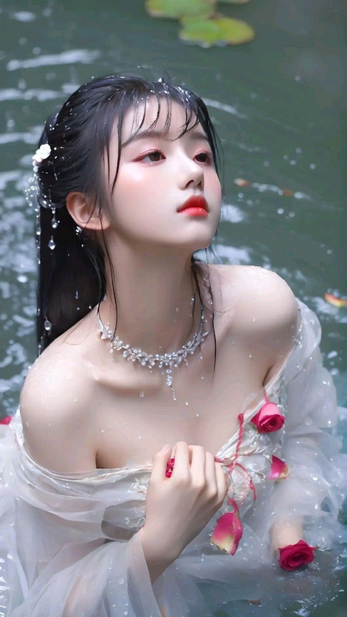 Ảnh cô gái xinh đẹp da trắng tóc đen - Anh buom gai xinh