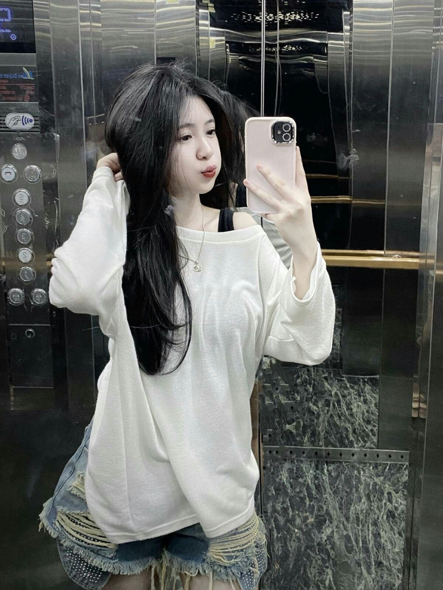 Ảnh vẽ gái xinh với tóc dài và áo len đẹp