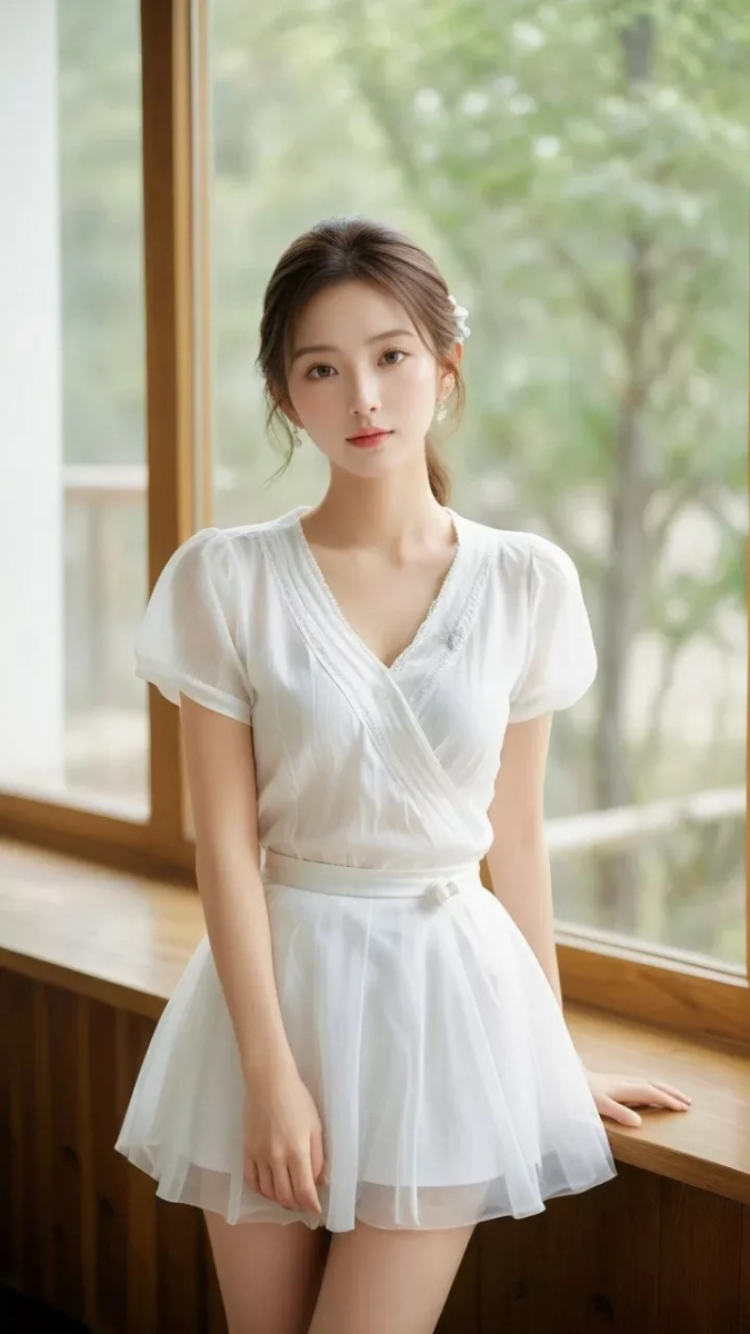 Ảnh cute gái xinh với tóc ngắn trong bộ đồ thời trang