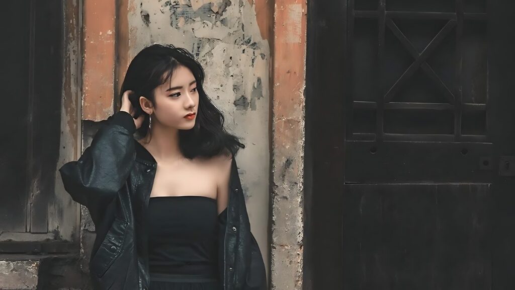 Ảnh cô gái xinh đẹp chụp hình góc nghiêng