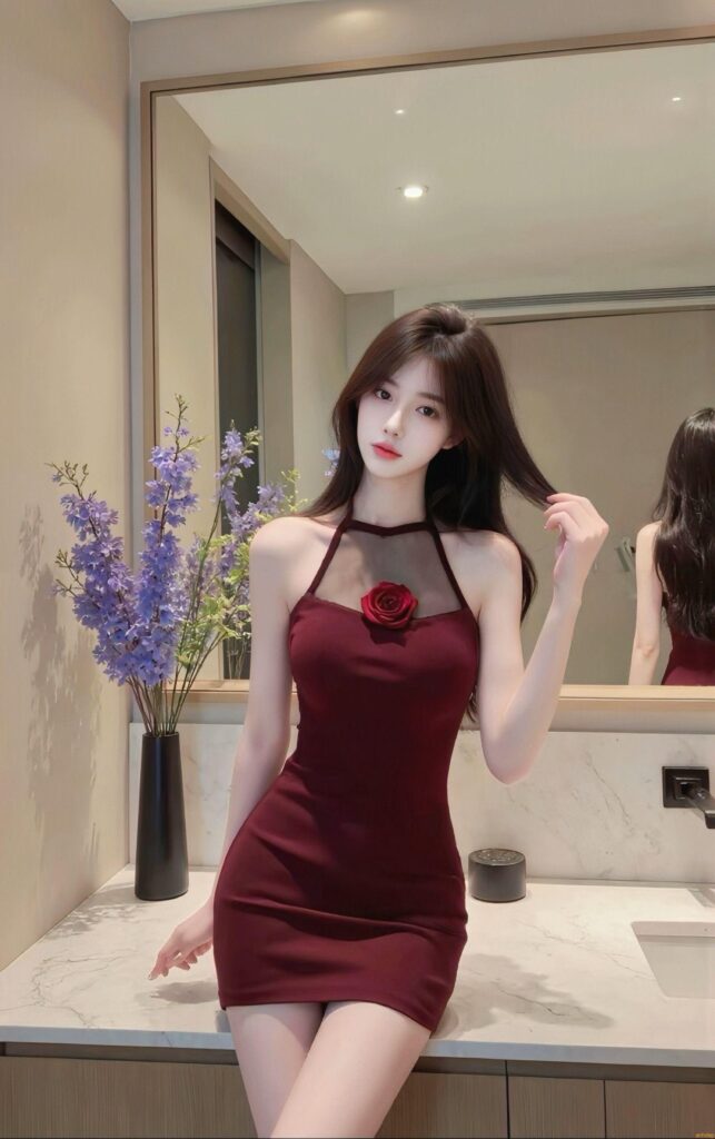 Ảnh girl xinh mặc váy ngắn theo phong cách sang trọng
