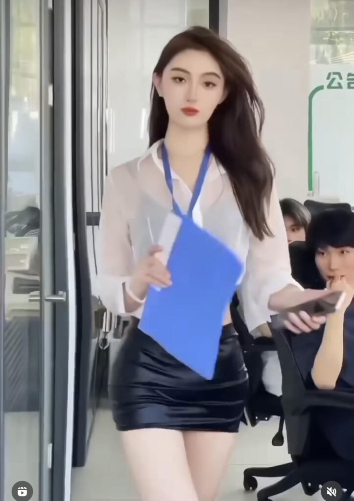 Ảnh gái mặc váy ngắn trong công ty